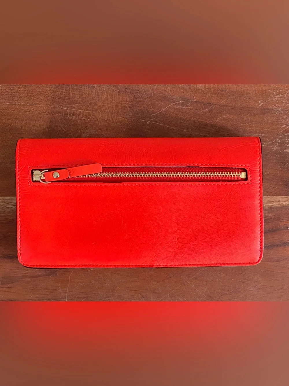 Kate Spade Storybook Lined Red/Orange Wallet - Picture 5 of 12